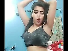 Tender indian piece of baggage khushi sexi dance upfront mixed-up on touching bigo live...1